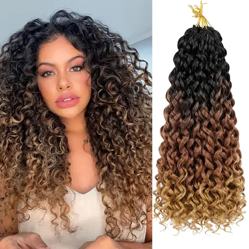 Miniatura 57 de 7 paquetes de cabello rizado de ganchillo GoGo de 6 pulgadas, pelo corto, para mujeres, rizos de playa, trenzas de ganchillo de torsión profunda