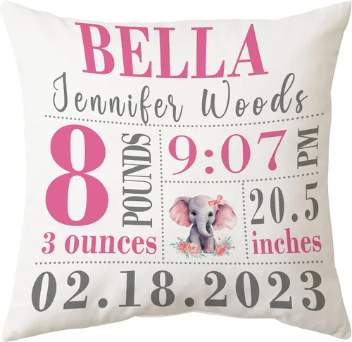 Miniatura 15 de Hyturtle Almohada personalizada para niños y niñas (inserto incluido) Regalos - Cojín de guardería - Nuevo regalo para bebé niño niña - Almohada