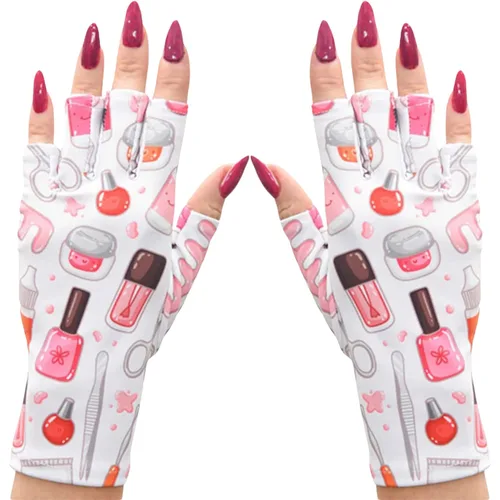 Miniatura 27 de ManiGlovz - Guantes de uñas originales con protección UPF 50+ UV Guantes de manicura de gel y guantes anti UV sin dedos para mujeres Se pueden