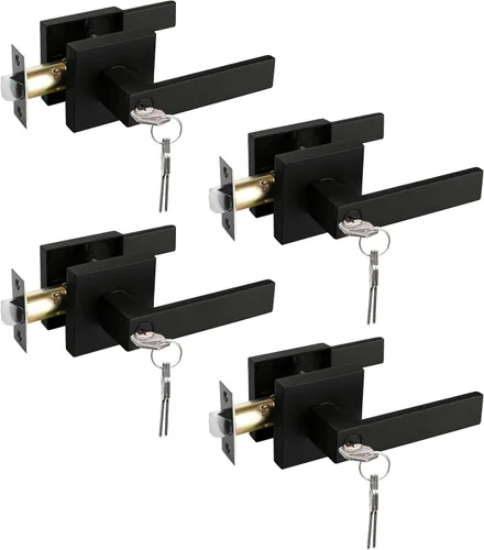 Miniatura 44 de NEWBANG Manija de palanca de puerta sólida con acabado negro mate