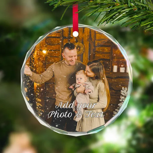 Adorno de Navidad personalizado con foto, adornos de imagen personalizados para Navidad 2026, adorno colgante conmemorativo personalizado para
