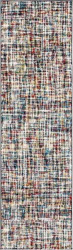Miniatura 3 de SAFAVIEH Porcello Collection - Alfombra de pasillo, 2 pies 3 pulgadas x 8 pies, multicolor, diseño abstracto moderno, no desprende pelusa y de fácil