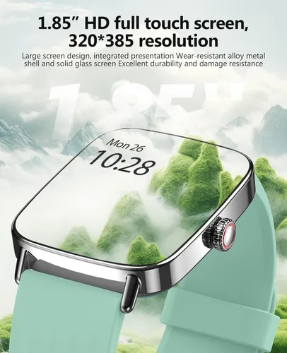 Miniatura 7 de SOUYIE Relojes inteligentes para hombres y mujeres, reloj inteligente de voz AI de 1.85 pulgadas, monitor de frecuencia cardíaca 24/7, rastreador