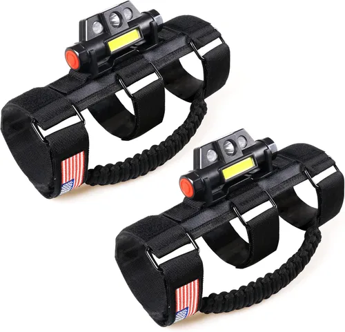 Asas de agarre de barra antivuelco con luz de cúpula para Jeep Wrangler CJ YJ TJ JK JL Gladiator JT 1945-2025 2.0-4.0 pulgadas, jaula antivuelco, 2