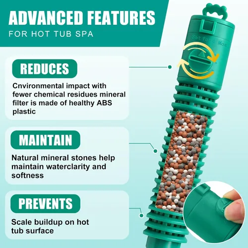 Miniatura 2 de Filter Mate - Repuesto de varilla mineral para rana, inserto de cartucho de 4 meses para jacuzzis y spas de agua dulce, se adapta a la mayoría