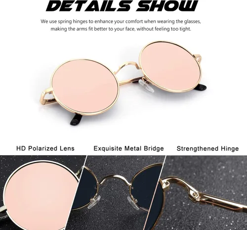 Miniatura 60 de CGID Gafas de sol unisex polarizadas redondas E01 Lennon