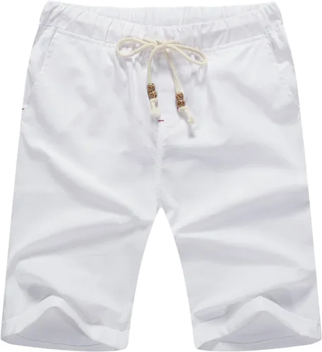 Miniatura 56 de Sailwind Pantalones cortos de lino para hombre, pantalones cortos casuales de playa con cordón