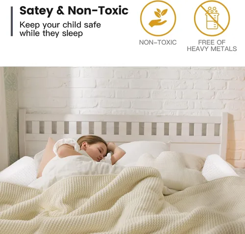 Miniatura 4 de YENING Protectores de cama para bebés y niños pequeños, barrera de seguridad de espuma para cama de niños, protector de cama para tamaño individual
