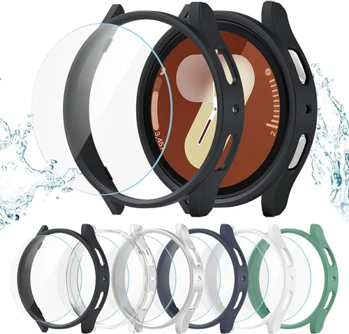 Miniatura 14 de Pack de 12 fundas para Samsung Galaxy Watch 6 de 40 mm, protector de pantalla con cubierta de policarbonato duro y película protectora de vidrio