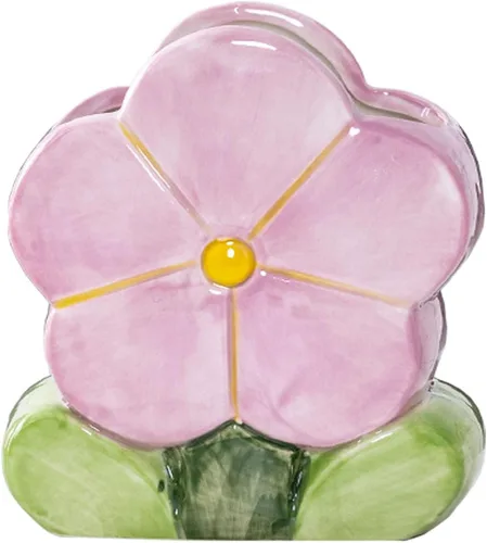 Miniatura 6 de TANG SONG Ceramic Bloom - Soporte para brochas de maquillaje de cinco pétalos, caja de almacenamiento de cosméticos de flores, organizador de Azul