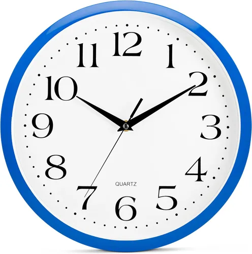 Miniatura 14 de Bernhard Products - Reloj de cuarzo de pared rojo, silencioso, sin tictac, 12 pulgadas, a pila, redondo, fácil de leer