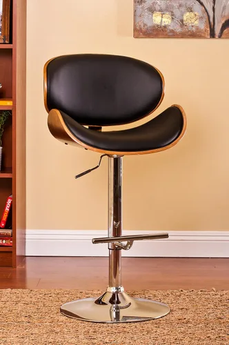 Miniatura 4 de AC Pacific ACBS34 Taburete giratorio de piel sintética ajustable para isla de cocina con marco curvado y elegante base cromada, sillas de mostrador