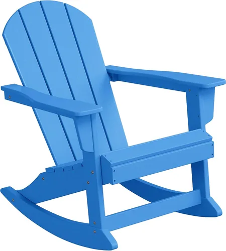 Miniatura 52 de WestinTrends Silla mecedora Malibu de poliéster para exterior/patio Adirondack, Negra