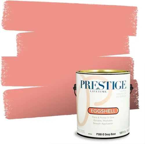 Miniatura 66 de Prestige Paints E100-T-SW6591 Pintura exterior e imprimación en uno, 1 galón, plano, combinación comparable de Sherwin Williams Amaryllis, 1 galón