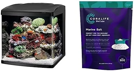 Miniatura 2 de Coralife Kit de tanque de peces de acuario LED BioCube, 16 galones con sal marina Coralife BioCube, paquete de 15 galones