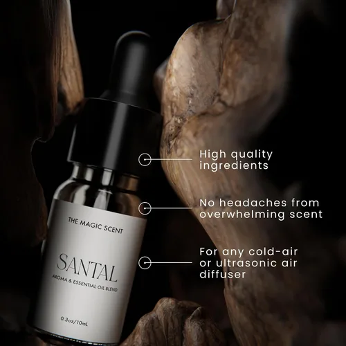 Miniatura 3 de Aceite Difusor Santal de The Magic Scent - Fragancia - Frío y Ultrasónico - Aceite Esencial de Sándalo - Aceites Difusores de Aromas para el Hogar