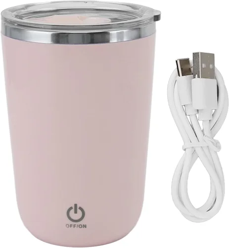Miniatura 10 de Shaker Bottle - Taza mezcladora eléctrica de acero inoxidable de 11.8 onzas, mezcladora autoagitable, taza de café recargable por USB para deportes