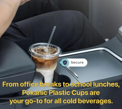 Miniatura 5 de Plastic Clear Cups [12 oz] with Lids and Straws [10 Set] Disposable Cold Beverage Drinking Iced Coffee Water Juice Tea Party Travel Cafe School