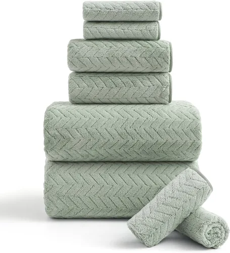 Miniatura 37 de Ferdilan - Juego de 4 toallas de baño grandes de 35 x 70 pulgadas, 600 GSM, ultra suaves y absorbentes, para silla de baño, color negro, toallas