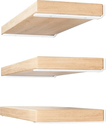 Miniatura 16 de Paquete de 4 soportes flotantes para estantes de 4 pulgadas, soportes ocultos en L resistentes, soportes de estante industriales rústicos