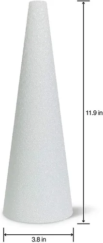 Miniatura 2 de FloraCraft CraftFōM - Cono de 3.8 x 11.9 pulgadas, color blanco