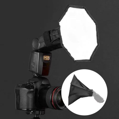 Miniatura 2 de Flash Softbox, 11.8x11.8 in plegable Speedlight Softbox difusor cubierta universal para para cámara réflex digital