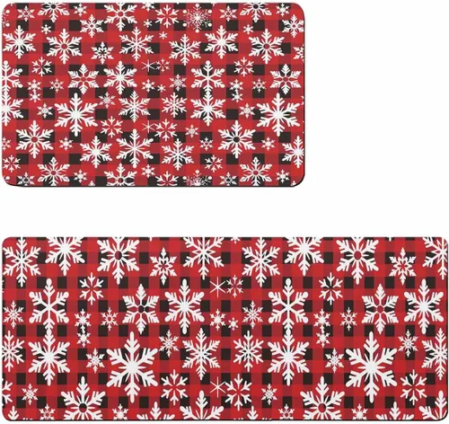 Miniatura 6 de Tapete de baño de copos de nieve de Navidad para bañera, antideslizante, de secado rápido y absorbente, tierra de diatomeas, fregadero de ducha