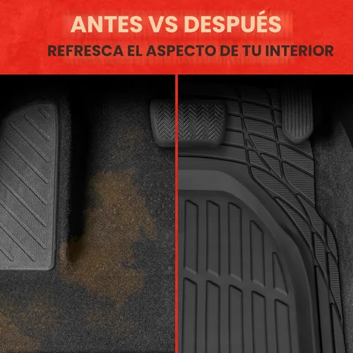Miniatura 5 de Motor Trend -2 alfombrillas delanteras para el piso del automóvil- Forros de contorno FlexTough negros - Alfombrillas de goma resistentes