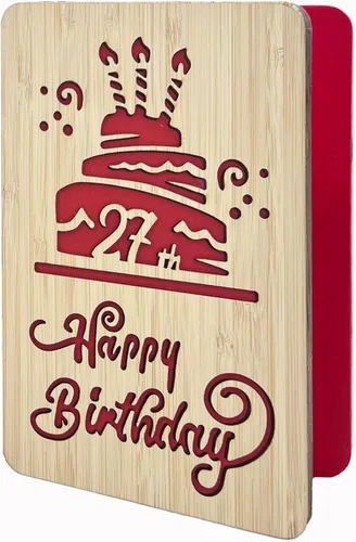 Miniatura 11 de Tarjeta de felicitación de feliz cumpleaños número 21, tarjeta de cumpleaños hecha a mano, tarjetas de felicitación de madera, tarjeta de cumpleaños