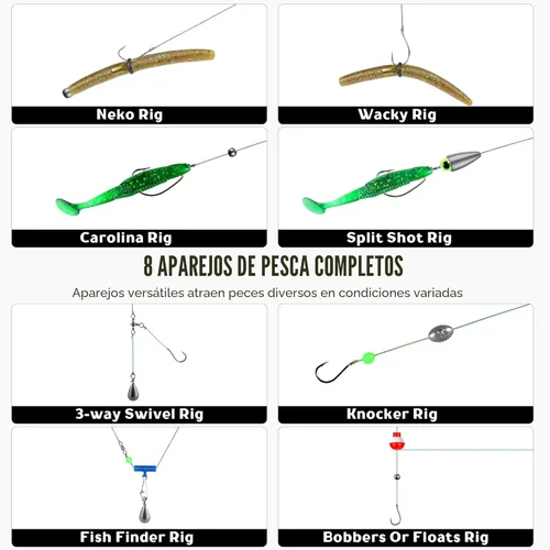 Miniatura 6 de PLUSINNO 253/387pcs Fishing Gear Accessories Kit, Fishing Tackle Box with Tackle Included, Fishing Hooks, Fishing Weights Sinkers, Spinner Blade