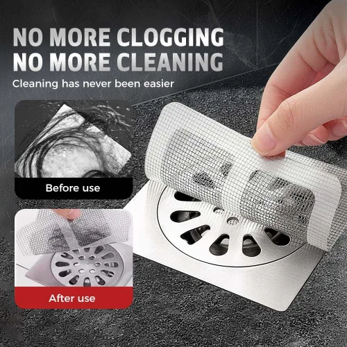 Miniatura 5 de 2026 Nuevo Atrapapelos Desechable para Drenaje de Ducha - Protector Cuadrado para Drenaje de Piso de Baño (10 unidades)