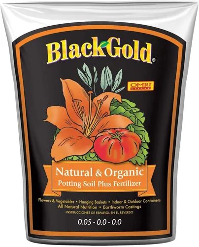 SunGro SUGRBG2 - Bolsa de tierra para macetas natural y orgánica de oro negro, más fertilizante, 2 pies cúbicos (paquete de 3)