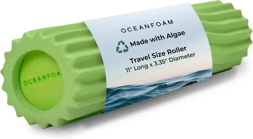 Oceanfoam Ripple - Rodillo de espuma de viaje (11 x 3.35 pulgadas), mini rodillo de espuma firme para terapia física, masaje de tejido profundo,
