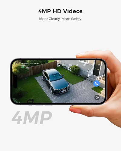 Miniatura 5 de Hiseeu Cámaras de seguridad inalámbricas para exteriores, kit de 2 cámaras, ampliable a 10CH, sin tarifa mensual, alimentado por energía solar, Kit