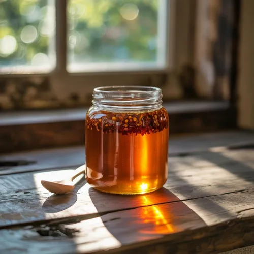 Miniatura 3 de Nate's Hot Honey - Miel 100% pura infundida con hojuelas de chile habanero, sabor galardonado, relleno de calcetines navideños, botella exprimible