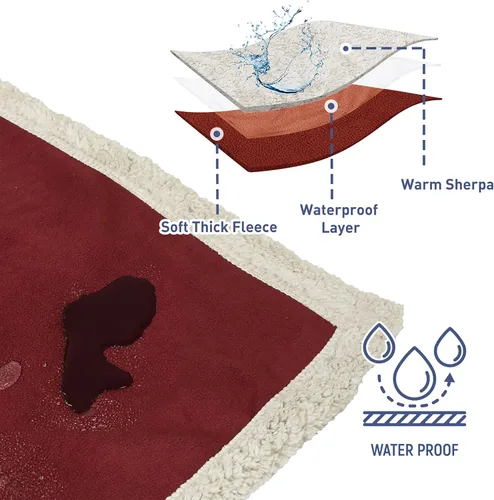 Miniatura 3 de Kritter Planet - Manta impermeable y a prueba de orina para perros grandes; manta suave, reversible y a prueba de líquidos para proteger el sofá