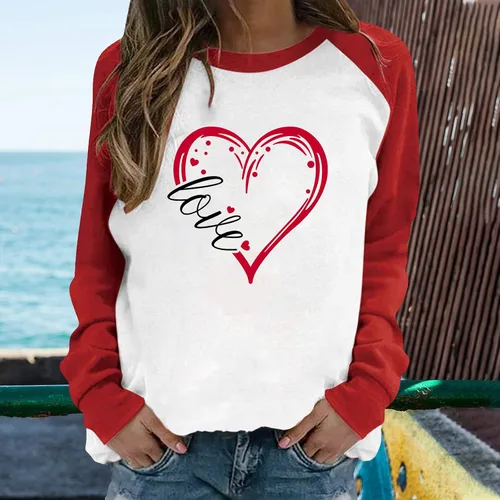 Miniatura 87 de Sudadera de manga larga con estampado de leopardo y corazón para mujer, para el día de San Valentín, sin botones, para niñas, regalos