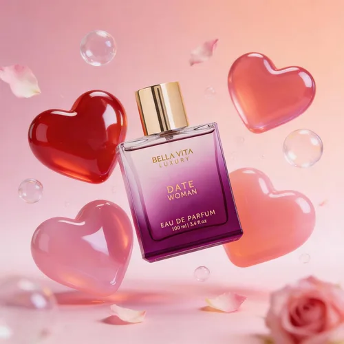 Miniatura 4 de Bellavita Luxury DATE Eau de Parfum 3.4 onzas líquidas Perfume para mujer Notas florales, pimienta rosa, jazmín y musgo Fragancia de larga