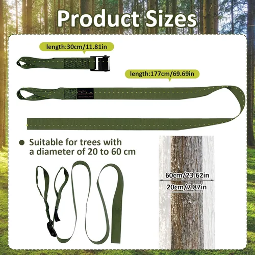 Miniatura 2 de Correas de repuesto para palos de escalada de caza, soporte de árbol resistente, correas de palo de escalada para fijar la mayoría de plataformas