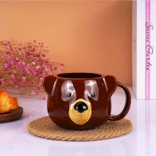 Miniatura 8 de Taza de Oso de 14 oz Taza de Café de Cerámica Taza de Té de Porcelana 3D para Mujeres y Hombres - Regalos de Oso Kawaii para Navidad, Inauguración