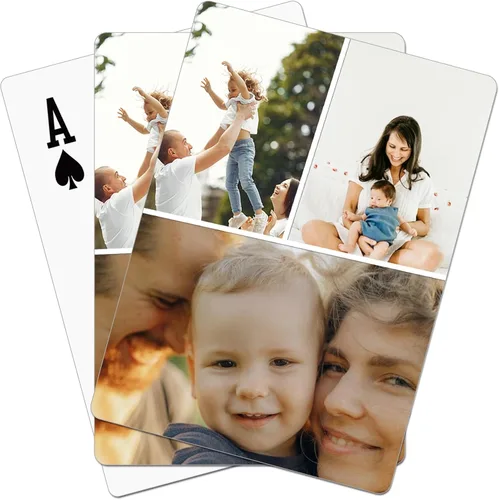Miniatura 7 de Cartas de juego con fotos personalizadas: cartas personalizadas con fotos, para fiestas, bodas y más (estilo 6 (6 fotos))
