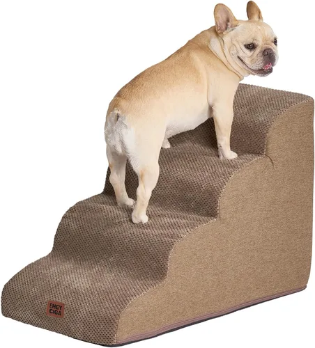 Miniatura 29 de EHEYCIGA Rampa de escaleras curvadas para perros pequeños de 15.7 pulgadas de alto, escalones para perros de 3 escalones para sofá y silla