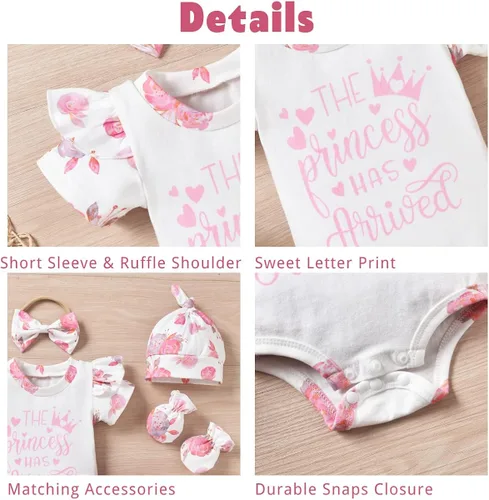 Miniatura 3 de Aalizzwell Traje de verano de 5 piezas para bebé niña