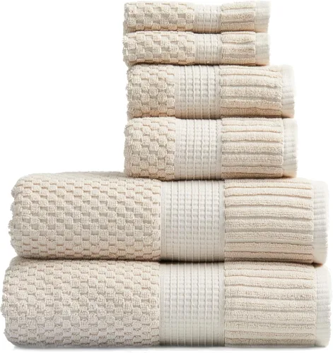 Miniatura 73 de NY Loft Juego de 4 toallas de baño 100% algodón, supersuaves y absorbentes, de secado rápido, 30 x 52 pulgadas, algodón texturizado y duradero