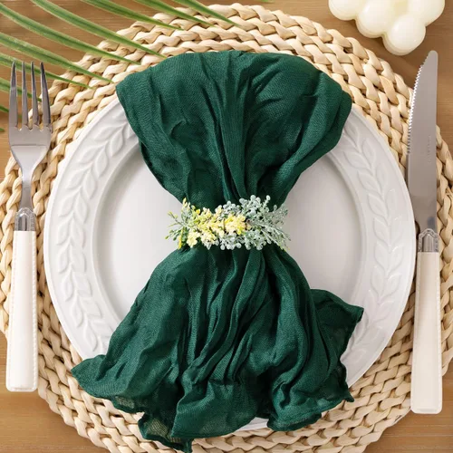 Miniatura 18 de Socomi Servilletas de Gasa Rosa para Otoño y Acción de Gracias, Tela de Queso, Conjunto de 10 Servilletas Lavables de Boho para Cena, Ideales