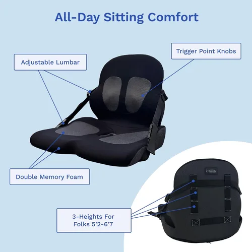 Miniatura 12 de Ajuste lumbar en cualquier asiento Desarrollado por un médico Cojín de asiento para silla de oficina, automóvil, conductor de camión, gradas