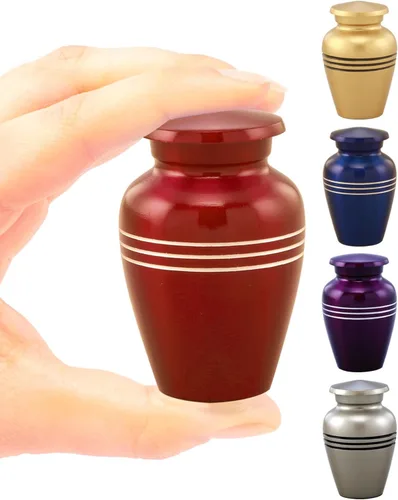 Miniatura 6 de Serenity Urna de recuerdo para cenizas humanas y mascotas, mini urna de cremación con bolsa de terciopelo y embudo, elegante urna conmemorativa