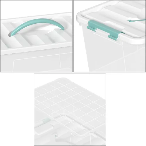 Miniatura 3 de Cajas de almacenamiento transparentes de 14 cuartos de galón con asas, contenedores de plástico con tapas, 6 paquetes