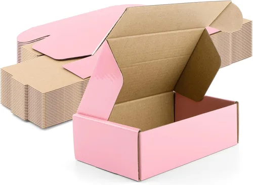 Miniatura 9 de Golden State Art, Cajas de envío rosadas de 4 x 4 x 2, paquete de 26 cajas pequeñas de cartón corrugado para envío, embalaje, regalos de manualidades
