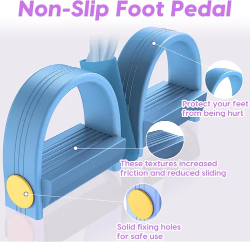Miniatura 6 de Bandas de resistencia con asas, bandas elásticas de resistencia de pedal de 6 tubos para entrenamiento, bandas de ejercicio de goma natural
